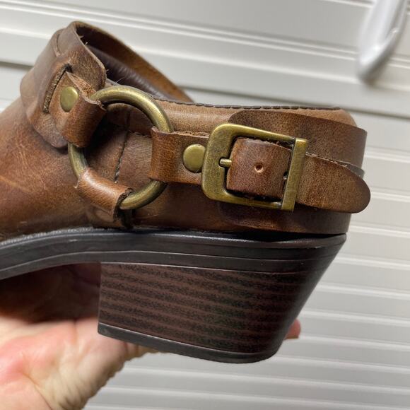 Cabela’s Western Harness Leather Slip On Mules/Clogs Size 6 - Picture 7 of 12